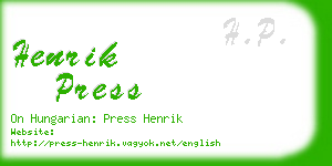 henrik press business card